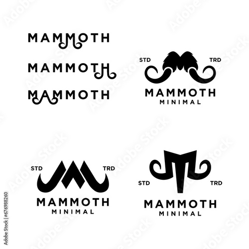 Mammoth M initial letter logo design
