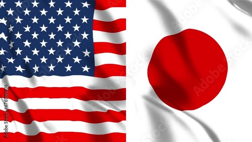 アメリカと日本の国旗