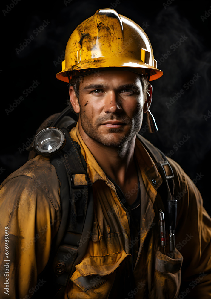 Naklejka premium Isolated worker is attractive,