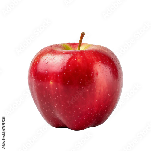 An apple with a complete silhouette displayed against a clear, invisible backdrop, showcasing its entirety.