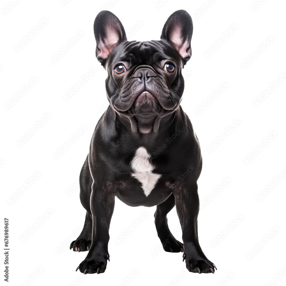 French bulldog, full body displayed, standing on a clear transparent background. French bulldog, full body displayed, standing on a clear transparent background.