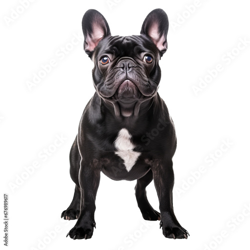 French bulldog  full body displayed  standing on a clear transparent background.