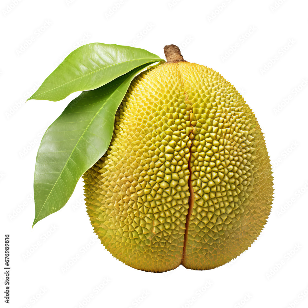 Jackfruit with textured skin and full body, ripe and fresh, isolated on a transparent background. Jackfruit with textured skin and full body, ripe and fresh, isolated on a transparent background.
