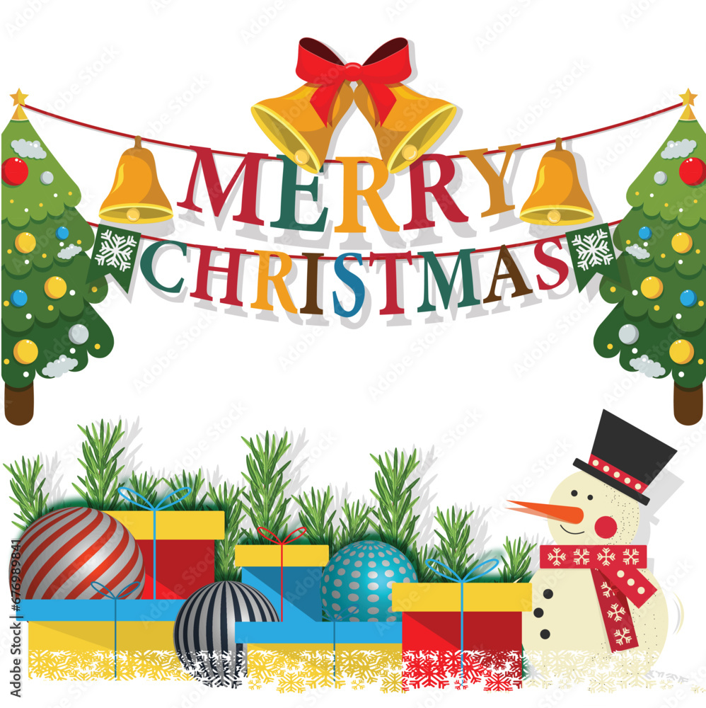 Naklejka premium christmas card with christmas tree