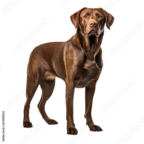A full-body image of a Labrador Retriever dog standing  displayed against a transparent background  showcasing its entire silhouette.