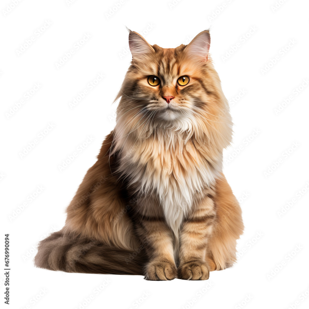 Persian cat, with its luxurious fluffy coat, sits showcased in full body view against a transparent backdrop, with distinct features clearly visible. Persian cat, with its luxurious fluffy coat, sits showcased in full body view against a transparent backdrop, with distinct features clearly visible.