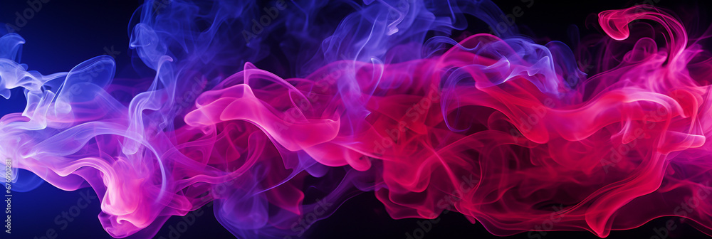 decorated with neon purple toxic smoke and lightning discharges isolated on background_ - obrazy, fototapety, plakaty 