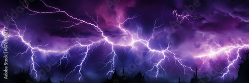 decorated with neon purple toxic smoke and lightning discharges isolated on background_