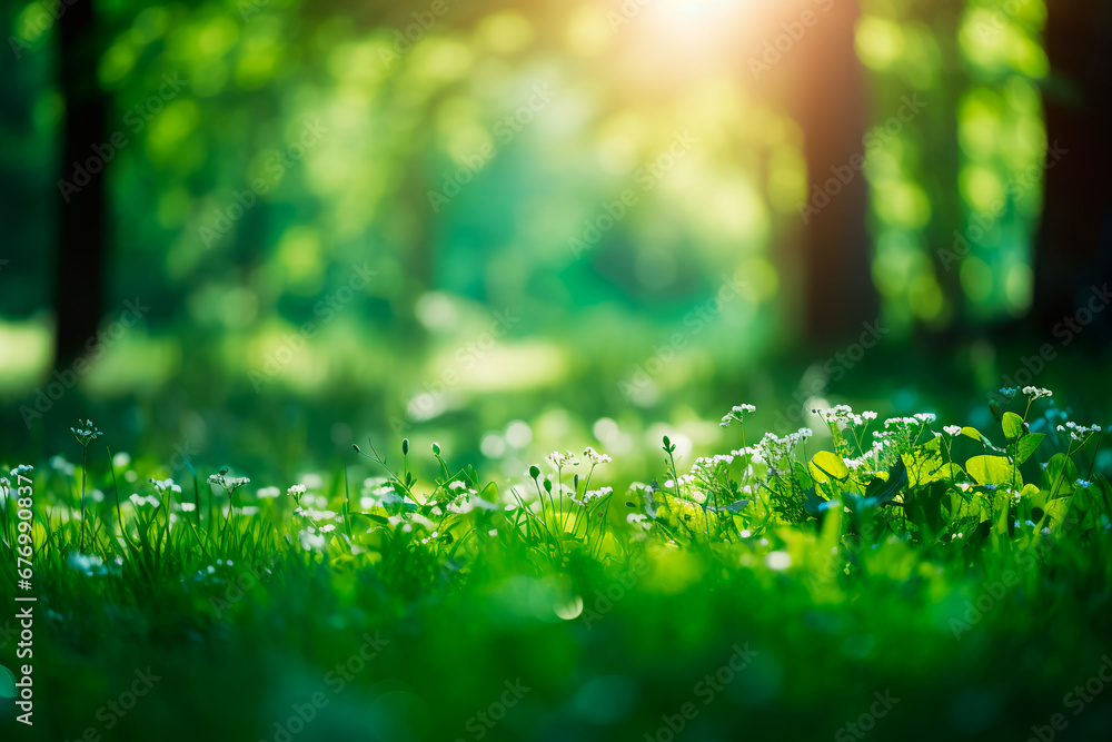 Blurred green trees in a forest or park with wild grass and sunlight. Scenic summer-spring natural background.
Blurred green trees in a forest or park with wild grass and sunlight. Scenic summer-spring natural background.