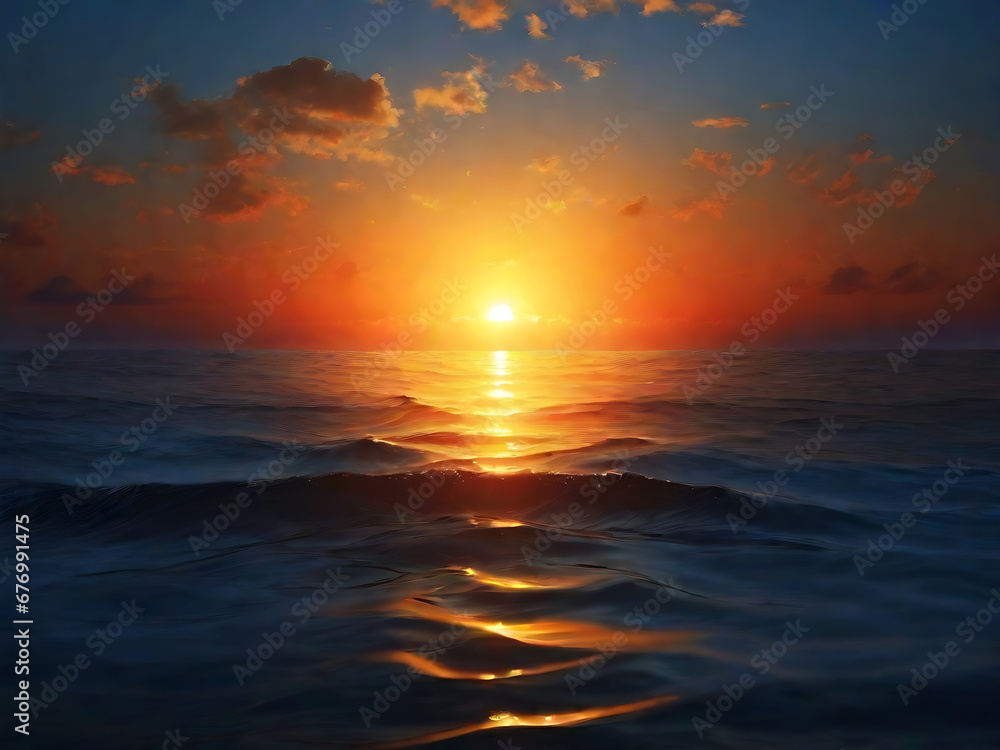 Fototapeta premium sunset over the ocean