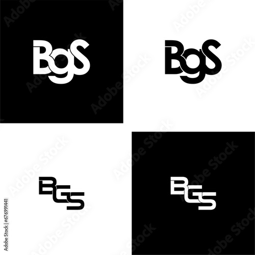 bgs typography letter monogram logo design set