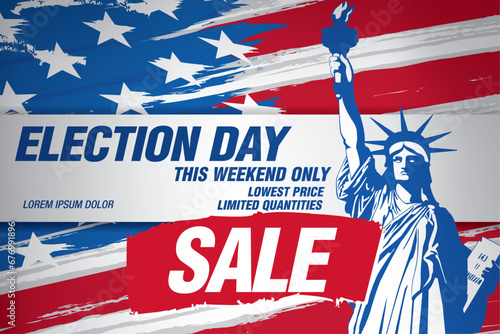 Election day sale banner design vector illustration