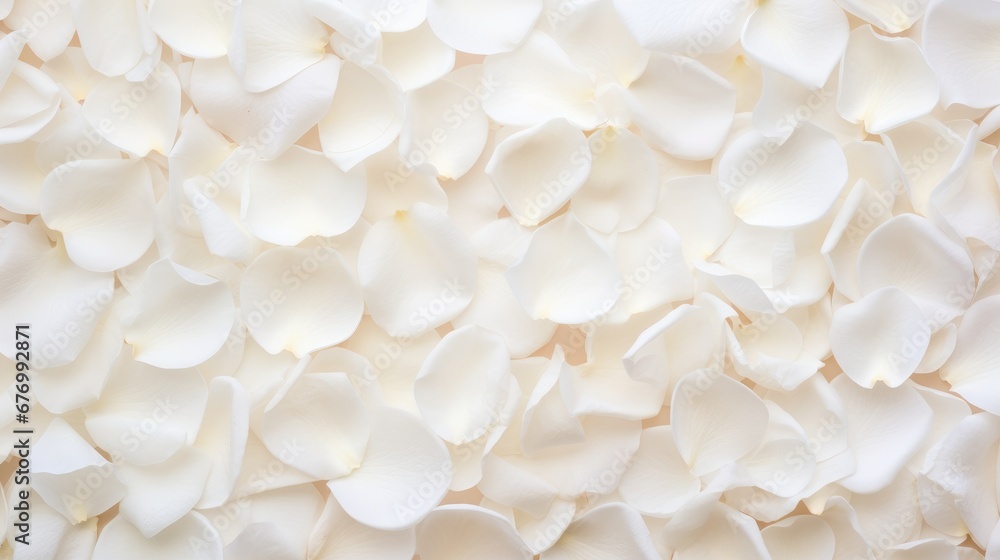 Beautiful white rose petals as background, top view Beautiful white rose petals as background, top view