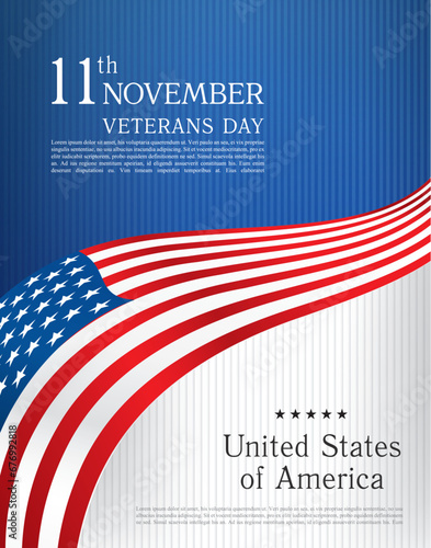 Veterans day banner layout design
