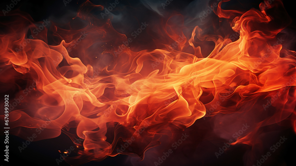 Fototapeta premium Abstract blaze fire flame texture for banner background. AI generative