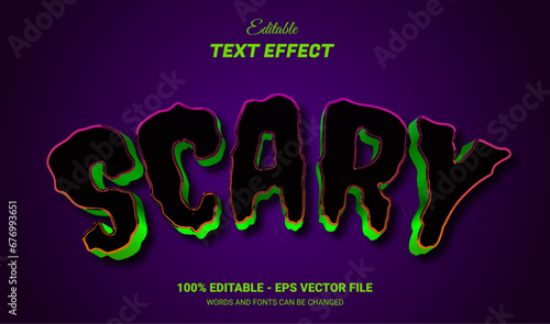 scary editable text effect