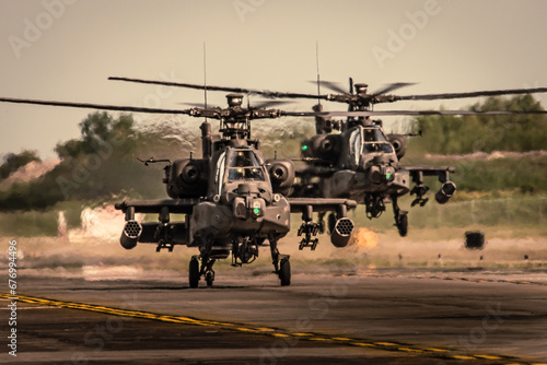 military helicopters in action photo