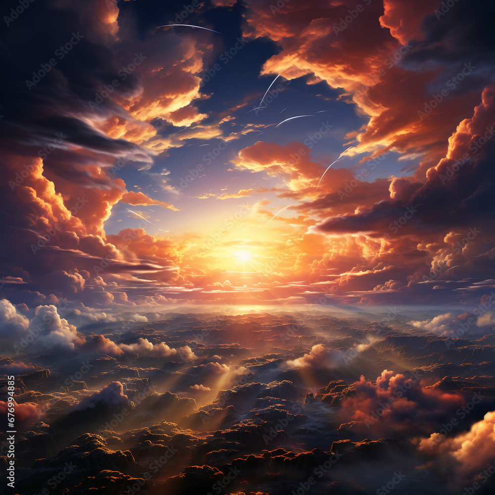 Fototapeta premium heaven surrounded by clouds. AI generative