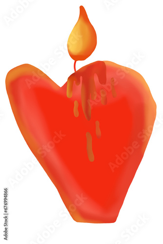 red love candle