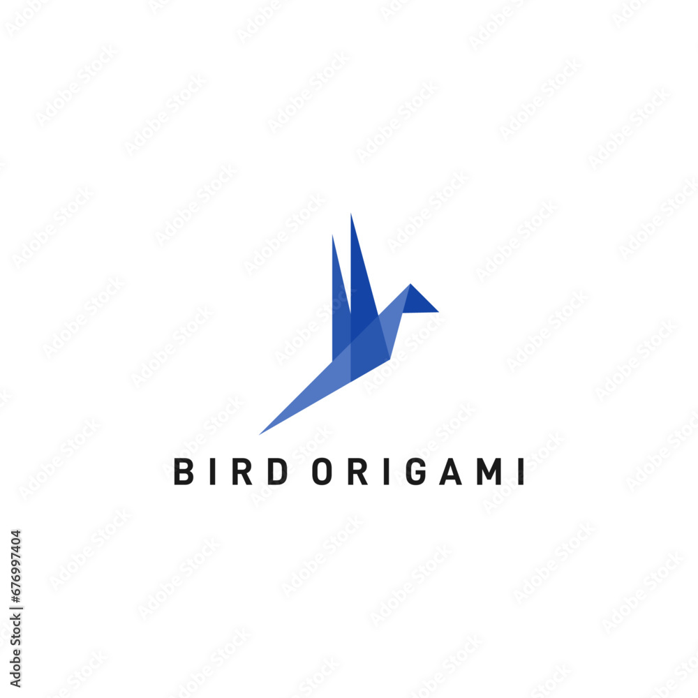 Creative Origami Bird Logo Design Creative Origami Bird Logo Design