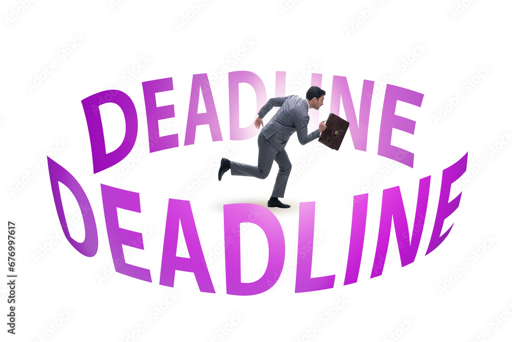 Business concept of deadline with businessman Business concept of deadline with businessman