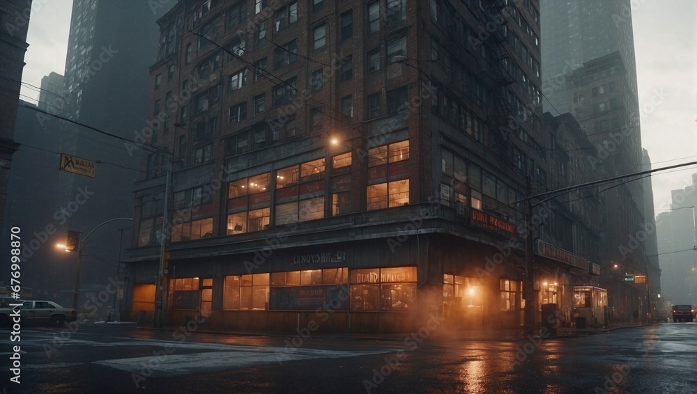Fototapeta premium A dystopian portrayal of New York. Generative AI