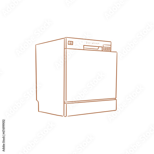 cookware_electric kitchen_dishwasher_illustration