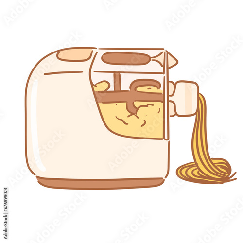 cookware_electric kitchen_color_spaghetti maker_illustration