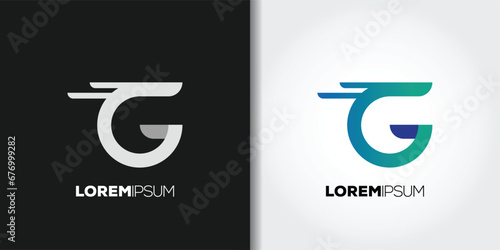 minimalism letter g logo set
