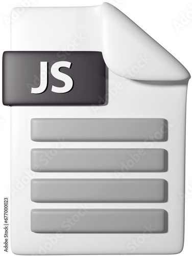 3D icon illustration of '.js file icon'