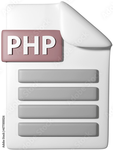 3D icon illustration of '.php file icon'