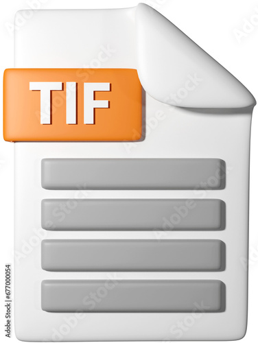3D icon illustration of '.tif file icon'