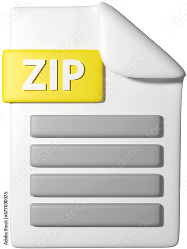 3D icon illustration of '.zip file icon'