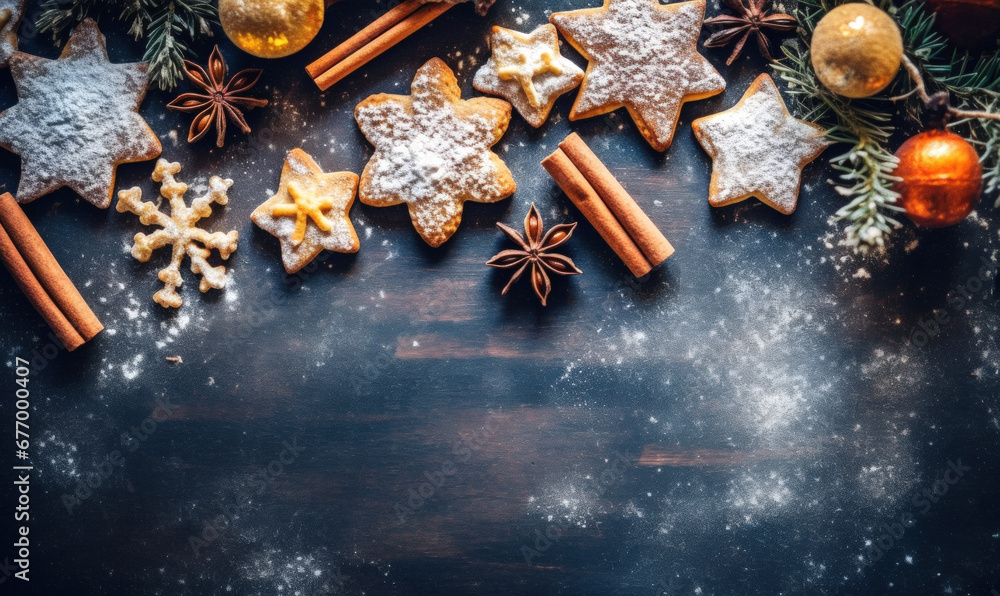 christmas background with gingerbread christmas background with gingerbread