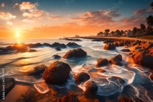 seaside during sunrise or sunset