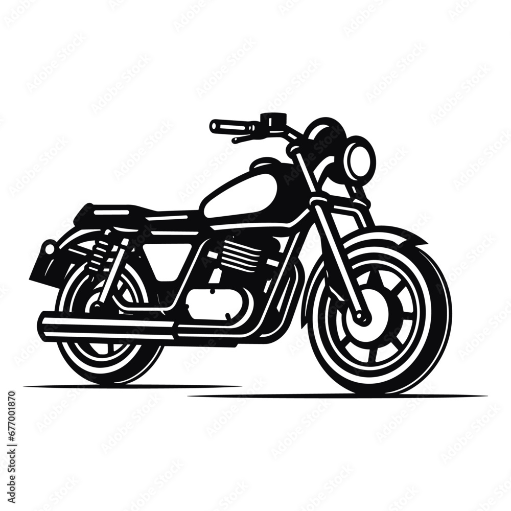 Vintage motorcycle concept in black and white colors isolated vector illustration