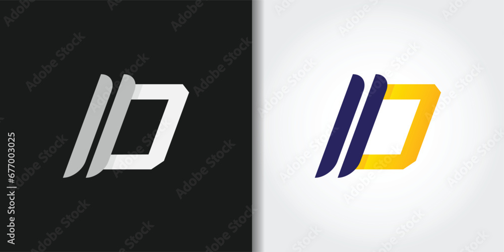 rigid letter d logo set