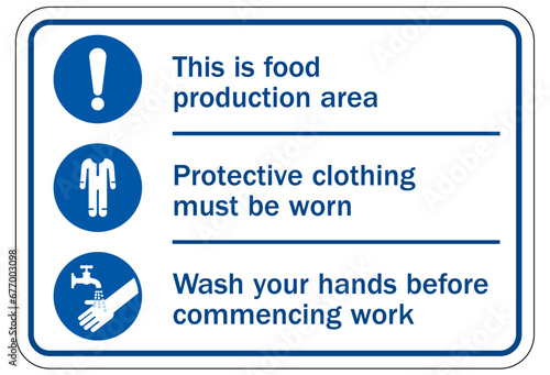 Food preparation and production sign and labels