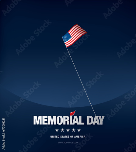 Memorial day banner design. Vector illustration
