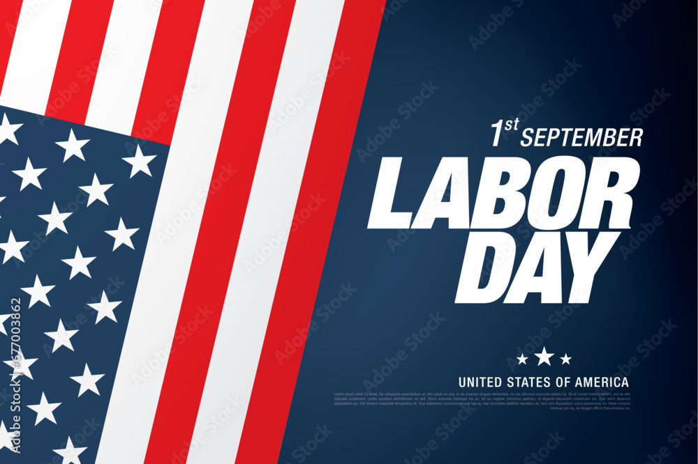 Fototapeta premium Happy labor day banner design vector illustration