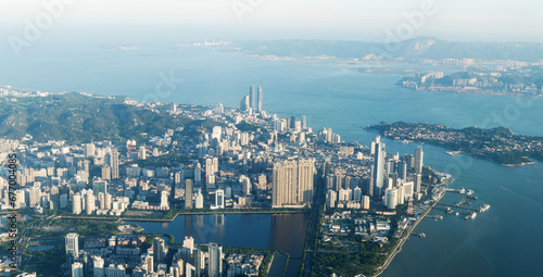 Aerial view of Gulangyu Island in Xiamen
