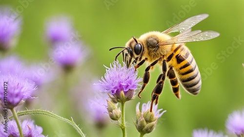 A honeybee collecting nectar from a blooming wildflower in a meadow." © IBRAHEEM'S AI