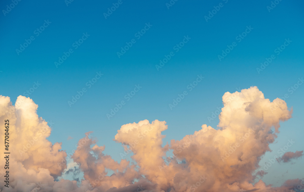 White clouds on clear sky