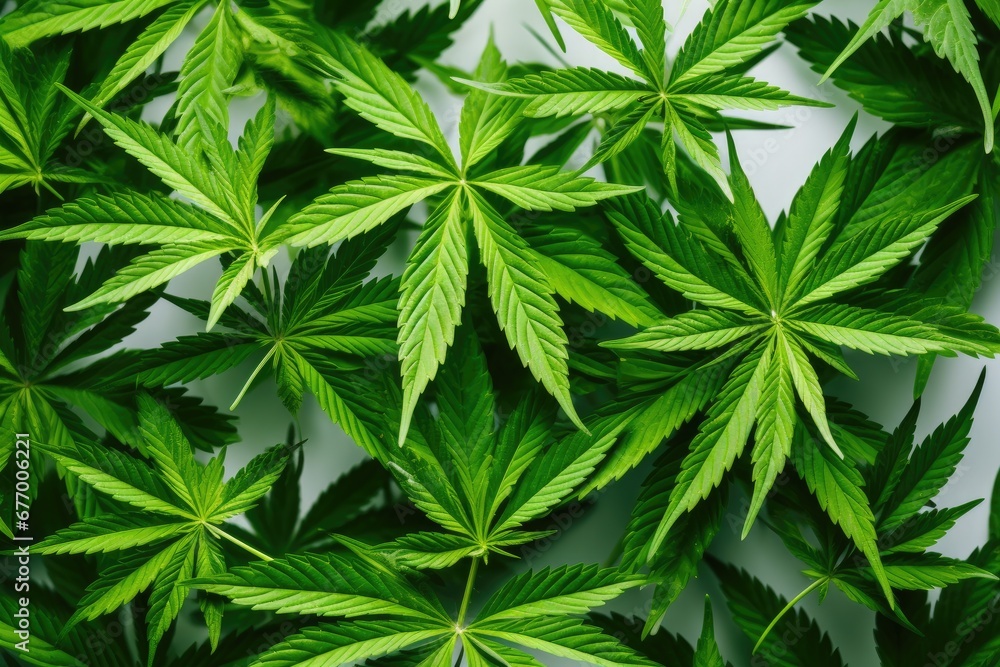 Cannabis the drug and medicine shown as green leaf background