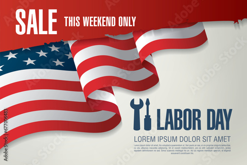 Labor day sale banner layout design
