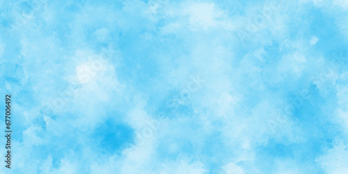 Abstract shinny Summer seasonal natural cloudy blue sky background,Hand painted watercolor shades sky clouds, Bright blue cloudy sky vector illustration. © Md sagor