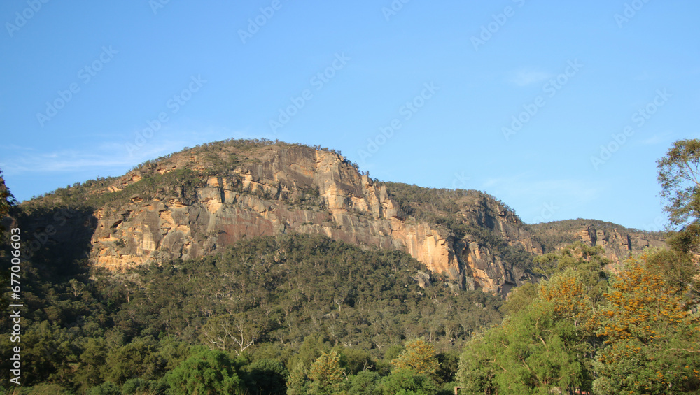 Sandstone Cliffs of the Capertee Valley near Glen Davis New South Wales Australia in the late afternoon