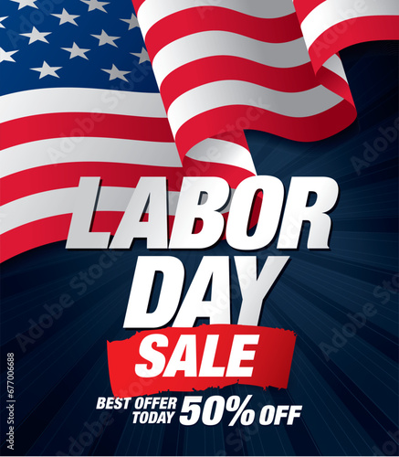 Labor day sale banner layout design
