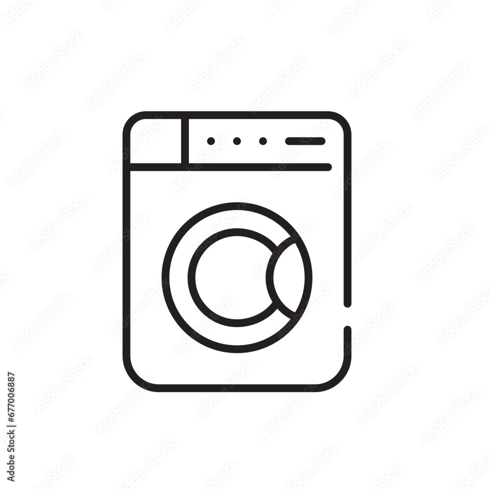 Washing machine. Household laundry electronics. Pixel perfect, editable stroke icon