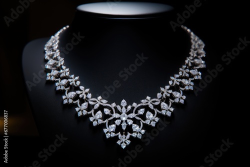 Diamond necklace with round stones